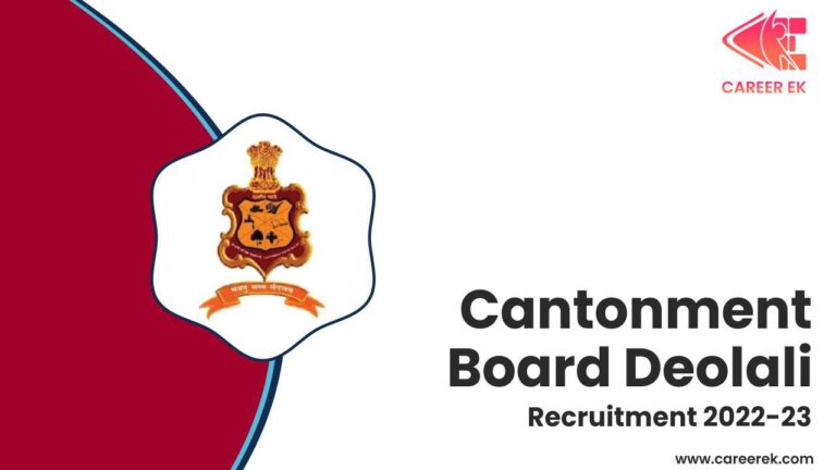 Apply for a variety of positions in the Cantonment Board Deolali Recruitment 2022-23 at CB Deolali Recruitment 2022