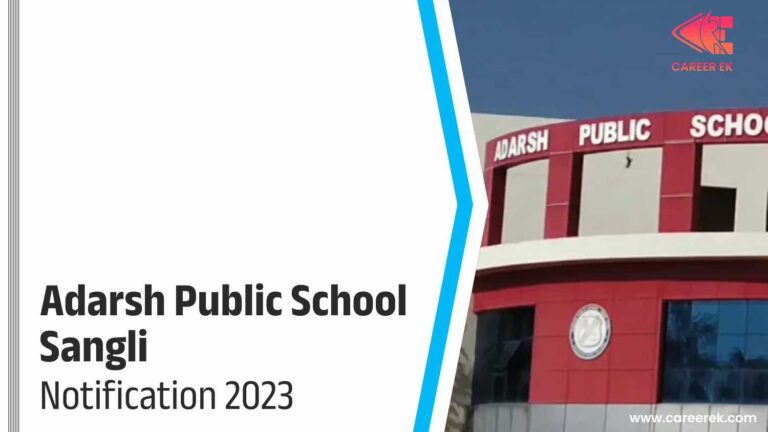 Adarsh Public School Sangli Recruitment 2023
